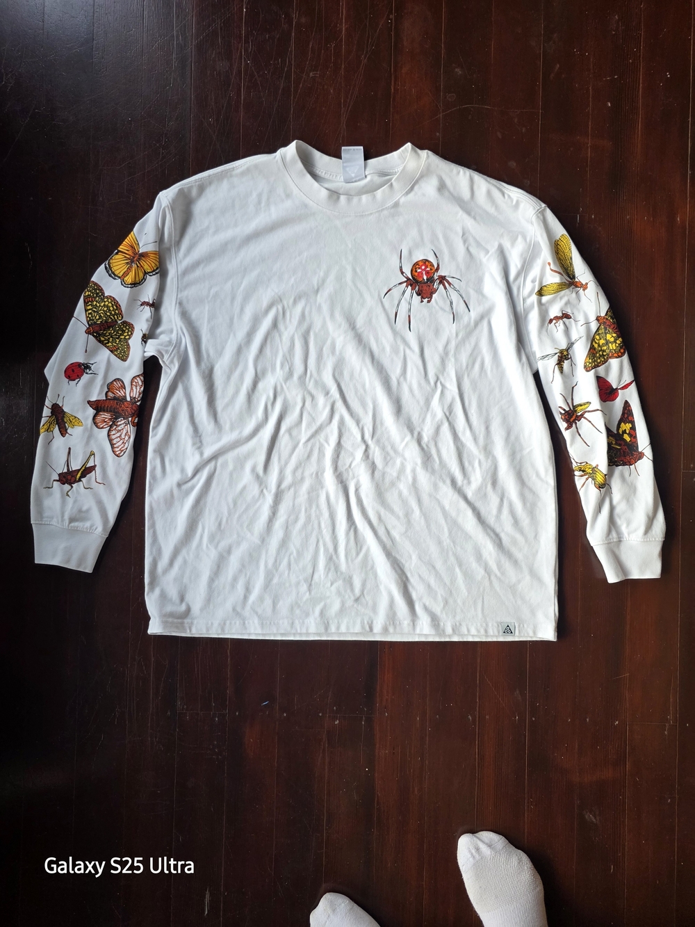 Nike ACG Insect Graphic Long Sleeve Shirt Men’s XL Loose Fit White Spider Butter